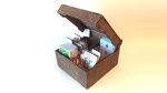 Laser Cut Card Storage Box: Dragon Scale Engraving (SVG, PDF, CDR) - Image 2