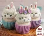 Easter crochet pattern, Amigurumi bunny pattern, Crochet rabbit pattern, Amigurumi food pattern, Crochet play food with crochet egg pattern