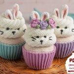 Easter crochet pattern, Amigurumi bunny pattern, Crochet rabbit pattern, Amigurumi food pattern, Crochet play food with crochet egg pattern