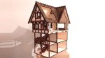Medieval house 3mm, 4mm plywood. Laser cut files SVG, PDF, CDR Digital product - Image 10