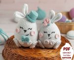 Crochet patterns Easter bunnies, Amigurumi bunny pattern, Crochet rabbit pattern, Easter amigurumi pattern bunny couple
