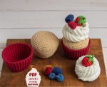 Berry crochet cupcake pattern, Food amigurumi pattern,  Crochet food pattern, Blackberry, raspberry, strawberry, blueberry crochet play food - Image 4