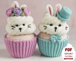 Easter Amigurumi pattern bunny couple, Amigurumi rabbit pattern, Easter crochet bunny pattern, Crochet play food pattern