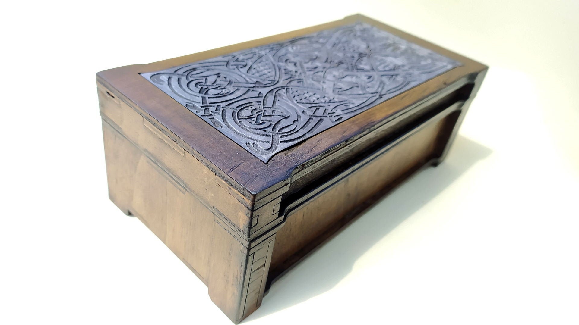 il_fullxfull.3129716820_phrc.jpg Celtic Dragon Box, Laser Cut Files SVG PDF (Digital Product) - Image 1