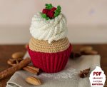 Christmas crochet patterns cupcake, Crochet cupcake pattern, Amigurumi food pattern, Crochet food pattern diy, Crochet Christmas patterns