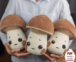 Crochet patterns Mushroom plush, Mushroom crochet plush pattern, Mushroom plushie amigurumi pattern, Kawaii amigurumi plush mushroom