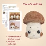 Crochet patterns Mushroom plush, Mushroom crochet plush pattern, Mushroom plushie amigurumi pattern, Kawaii amigurumi plush mushroom - Image 2