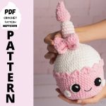 Crochet pattern amigurumi cupcake, Birthday crochet cupcake pattern, Kawaii amigurumi plush pattern, Crochet birthday cake for girl