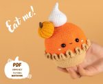 Crochet pattern pupmkin pie, Amigurumi pattern pumpkin, Crochet play food pattern, Fall crochet patterns, Amigurumi food pattern