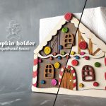 Gingerbread House Napkin Holder Laser Cut Files: SVG, PDF, CDR (Digital Product)