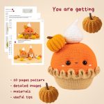 Crochet pattern pupmkin pie, Amigurumi pattern pumpkin, Crochet play food pattern, Fall crochet patterns, Amigurumi food pattern - Image 2