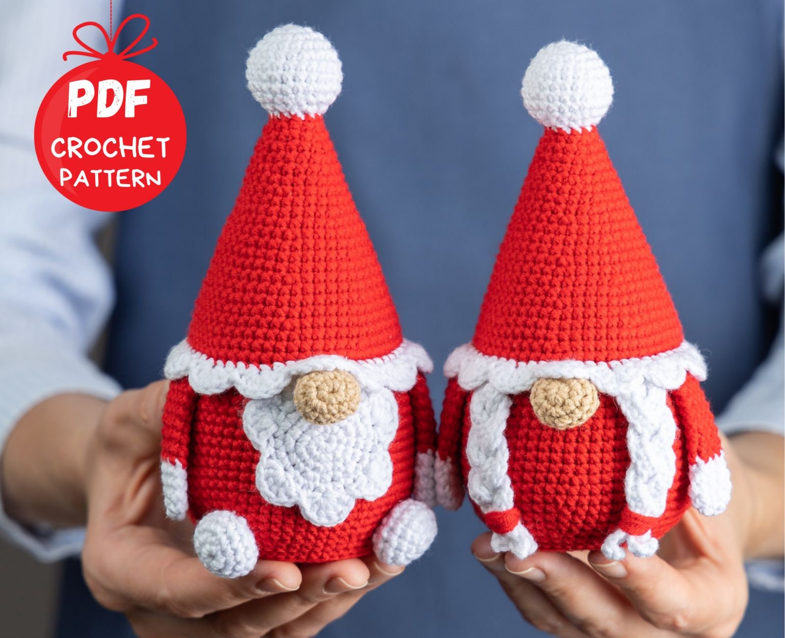 il_fullxfull.3418262682_es1v.jpg Crochet patterns gnomes, Christmas amigurumi santa gnome pattern, Christmas crochet gnomes patterns, Crochet winter gnomes for holiday decor - Image 1