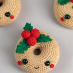Crochet pattern Christmas donut, Christmas amigurumi food pattern, Crochet Christmas ornaments pattern, Crochet food pattern, Crochet decor - Image 3