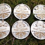 6 Christmas ornaments. Laser cut files SVG, PDF, CDR Digital product