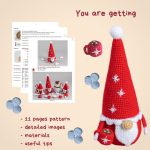 Crochet patterns gnome santa, Christmas amigurumi gnome pattern, Crochet winter gnome for holiday decor, Christmas crochet gnome pattern - Image 2