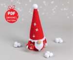 Crochet patterns gnome santa, Christmas amigurumi gnome pattern, Crochet winter gnome for holiday decor, Christmas crochet gnome pattern - Image 3
