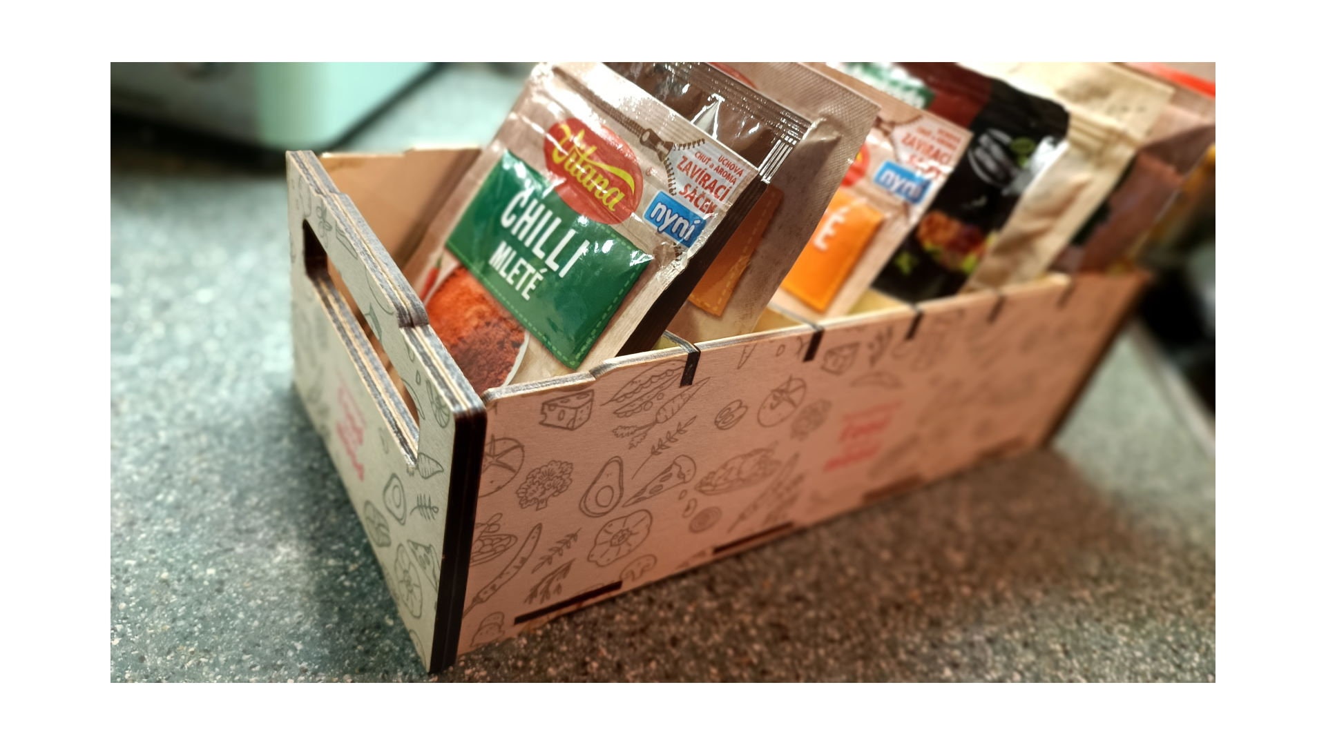 il_fullxfull.3487120920_slma.jpg Laser Cut Spice Organizer: CNC Plywood Design (Digital Product) - Image 1