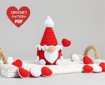 Crochet patterns gnome with heart, Valentine amigurumi gnome pattern, Valentine crochet gnome pattern, Crochet valentine gnome pattern - Image 10
