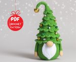 Crochet patterns Christmas tree gnome, Christmas amigurumi gnome pattern, Crochet winter gnome pattern, Christmas crochet gnome pattern - Image 3