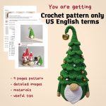 Crochet patterns Christmas tree gnome, Christmas amigurumi gnome pattern, Crochet winter gnome pattern, Christmas crochet gnome pattern - Image 2