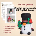 Crochet patterns Christmas Snowman gnome, Christmas crochet gnomes pattern, Crochet winter gnome pattern, Christmas amigurumi gnome pattern - Image 2