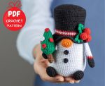 Crochet patterns Christmas Snowman gnome, Christmas crochet gnomes pattern, Crochet winter gnome pattern, Christmas amigurumi gnome pattern - Image 3