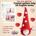 Crochet patterns gnome with heart, Crochet valentine gnome pattern, Crochet gnome amigurumi pattern, Valentines day gnome crochet pattern - Image 2