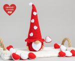 Crochet patterns gnome with heart, Crochet valentine gnome pattern, Crochet gnome amigurumi pattern, Valentines day gnome crochet pattern