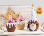 Crochet patterns Birthday gnome cupcake, Crochet gnome amigurumi pattern, Easter crochet food pattern, Crochet holiday gnome gift pattern