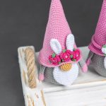 Crochet patterns Easter bunny gnomes with crochet flowers, Easter crochet carrot gnome amigurumi pattern, Crochet Easter gnomes patterns - Image 8