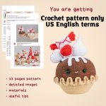 Crochet pattern Valentine pie, Cochet food pattern, Valentine day amigurumi pattern, Crochet Valentine gift pattern, Crochet cupcake pattern - Image 2