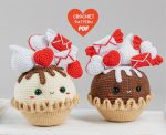 Crochet pattern Valentine pie, Cochet food pattern, Valentine day amigurumi pattern, Crochet Valentine gift pattern, Crochet cupcake pattern - Image 4