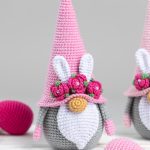 Crochet patterns Easter bunny gnomes with crochet flowers, Easter crochet carrot gnome amigurumi pattern, Crochet Easter gnomes patterns - Image 7