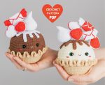 Crochet pattern Valentine pie, Cochet food pattern, Valentine day amigurumi pattern, Crochet Valentine gift pattern, Crochet cupcake pattern