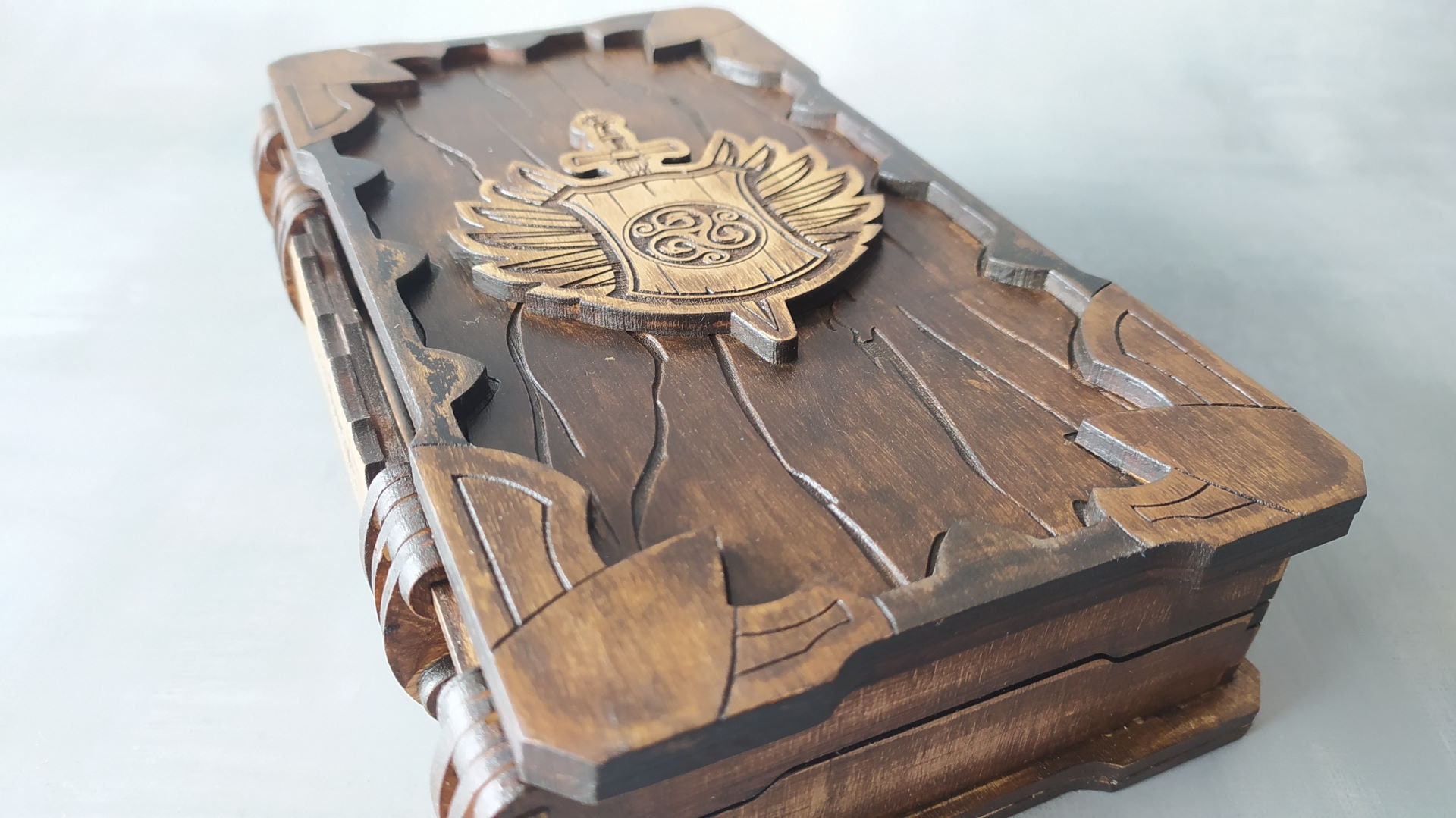 il_fullxfull.3644411646_gi94.jpg Laser Cut Book Box: Board Game Storage, SVG, PDF, CDR (Digital Product) - Image 1