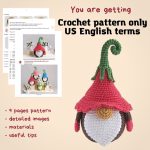 Crochet patterns Flower Gnome Petunia, Mother's day crochet pattern, Crochet Birthday gnome amigurumi pattern, Crochet gnome decoration - Image 2