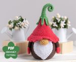 Crochet patterns Flower Gnome Petunia, Mother's day crochet pattern, Crochet Birthday gnome amigurumi pattern, Crochet gnome decoration