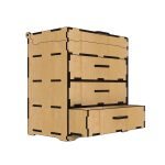Laser Cut Commode Plan: 3-Drawer Jewelry Box (Digital Product)