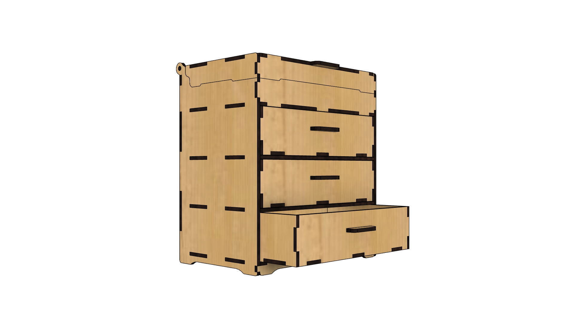 il_fullxfull.3821213037_58vz.jpg Laser Cut Commode Plan: 3-Drawer Jewelry Box (Digital Product) - Image 1