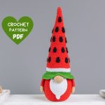 Crochet patterns Watermelon Gnome, Crochet gnome amigurumi pattern, Crochet food pattern,  Amigurumi food pattern, Crochet play food