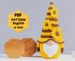 Crochet patterns Gnome Sunflower, Crochet flower pattern, Gnome amigurumi pattern, Crochet gnome pattern with crochet sunflowers