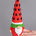 Crochet patterns Watermelon Gnome, Crochet gnome amigurumi pattern, Crochet food pattern,  Amigurumi food pattern, Crochet play food - Image 8