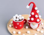 Crochet patterns Christmas gnome with mug, Christmas amigurumi gnome pattern, Crochet winter gnome pattern, Holiday gnome amigurumi pattern - Image 3