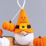 Halloween crochet keychain patterns bundle, Crochet pumpkin gnome, Crochet skull pattern, Crochet witch gnome, Crochet Halloween decor - Image 7