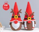 Christmas crochet patterns Reindeer gnomes, Christmas gnomes reindeer amigurumi pattern, Crochet Christmas ornaments, Winter gnomes patterns - Image 9
