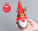 Christmas crochet patterns Reindeer gnomes, Christmas gnomes reindeer amigurumi pattern, Crochet Christmas ornaments, Winter gnomes patterns - Image 10