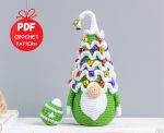 Crochet patterns Christmas tree gnome with Christmas ornements, Christmas amigurumi gnome pattern, Christmas crochet gnome pattern - Image 10