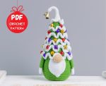 Crochet patterns Christmas tree gnome with Christmas ornements, Christmas amigurumi gnome pattern, Christmas crochet gnome pattern - Image 3