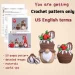 Crochet patterns Christmas gnome with cupcake and meringues, Christmas amigurumi pattern, Crochet gnome pattern, Crochet play food pattern - Image 2