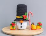 Crochet patterns Christmas Snowman gnome with the bell and candy cane, Christmas amigurumi gnome pattern, Christmas crochet gnomes pattern - Image 3